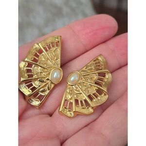 Vintage AVON "Moonlight Lace" 1988 Faux Pearl Pierced Earrings